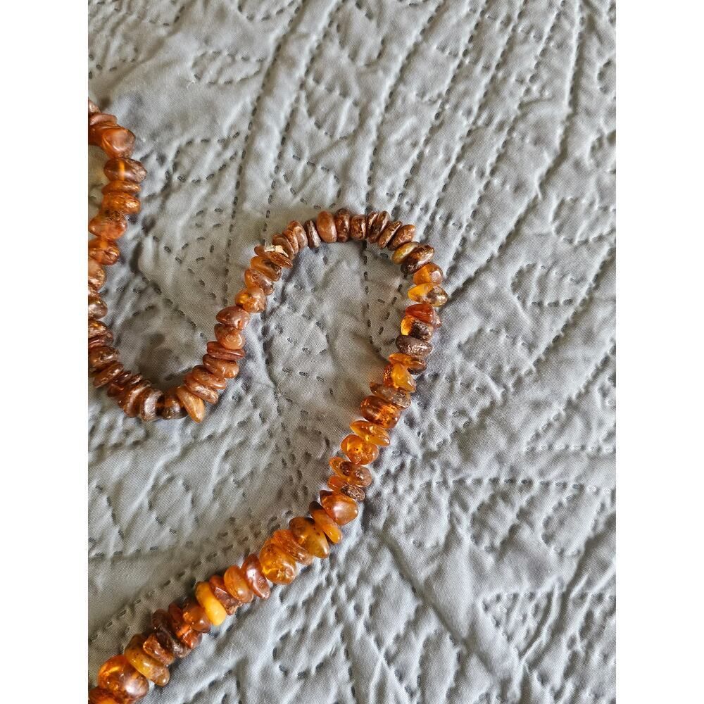 Vtg Natural Baltic Amber Necklace 54g Raw Polished Honey Cognac Chips Genuine - Picture 7 of 7
